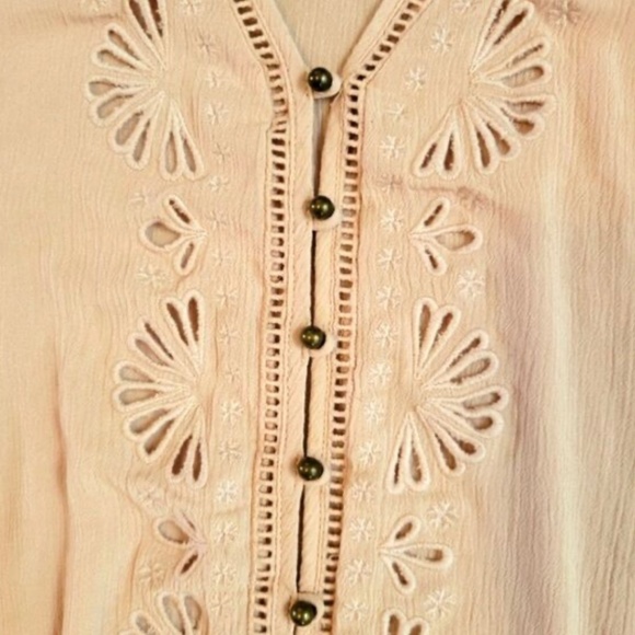 Maurice's Pink Short Sleeve Eyelet Blouse - Picture 2 of 5